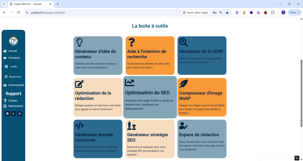 Suite d'outils rédaction SEO