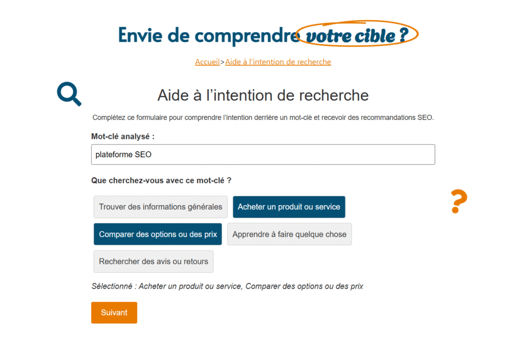 Outil de rédaction SEO, spécialisé intention de recherche